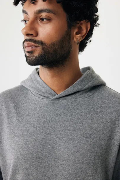 Iqoniq Yengo unisex hoodie od recikliranog pamuka s bočnim džepovima, 280 g/m² - iqoniq light heather anthracite