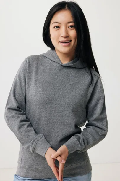 Iqoniq Yengo unisex hoodie od recikliranog pamuka s bočnim džepovima, 280 g/m² - iqoniq light heather anthracite