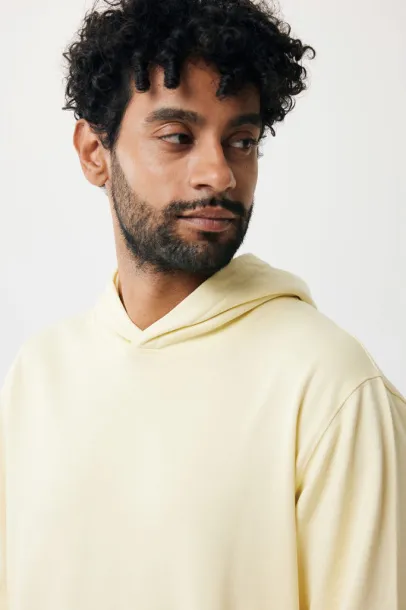 Iqoniq Yengo recycled cotton hoodie with sidepockets - iqoniq cream yellow 