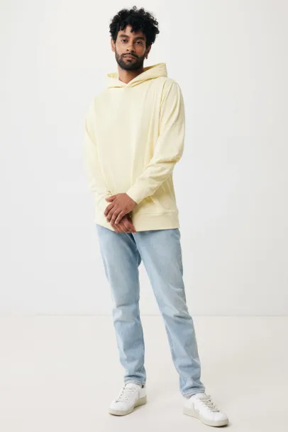 Iqoniq Yengo recycled cotton hoodie with sidepockets - iqoniq cream yellow 