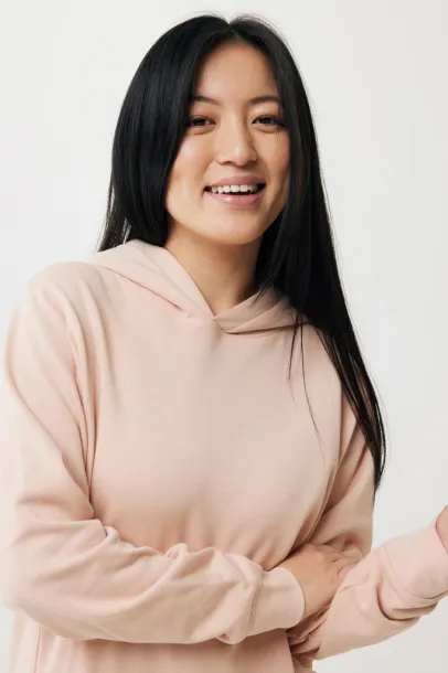 Iqoniq Yengo recycled cotton hoodie with sidepockets - iqoniq peach nectar 