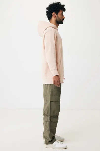 Iqoniq Yengo recycled cotton hoodie with sidepockets - iqoniq peach nectar 