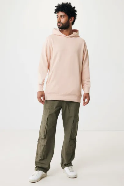 Iqoniq Yengo recycled cotton hoodie with sidepockets - iqoniq peach nectar 