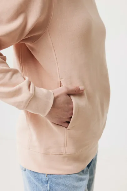 Iqoniq Yengo recycled cotton hoodie with sidepockets - iqoniq peach nectar 