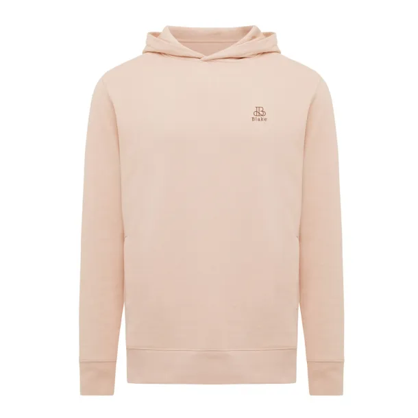 Iqoniq Yengo recycled cotton hoodie with sidepockets - iqoniq peach nectar 