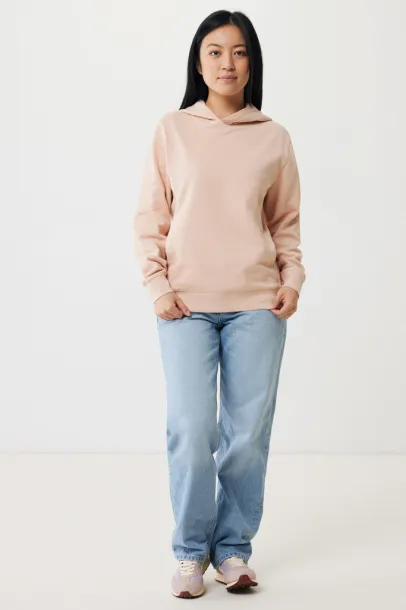 Iqoniq Yengo recycled cotton hoodie with sidepockets - iqoniq peach nectar 