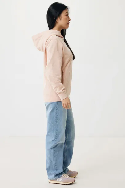 Iqoniq Yengo recycled cotton hoodie with sidepockets - iqoniq peach nectar 