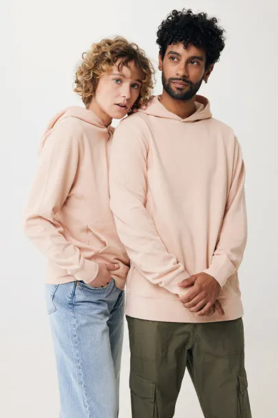 Iqoniq Yengo recycled cotton hoodie with sidepockets - iqoniq peach nectar 