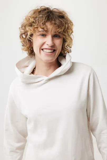 Iqoniq Yengo recycled cotton hoodie with sidepockets - iqoniq ivory white 