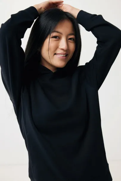 Iqoniq Yengo recycled cotton hoodie with sidepockets - iqoniq Black 