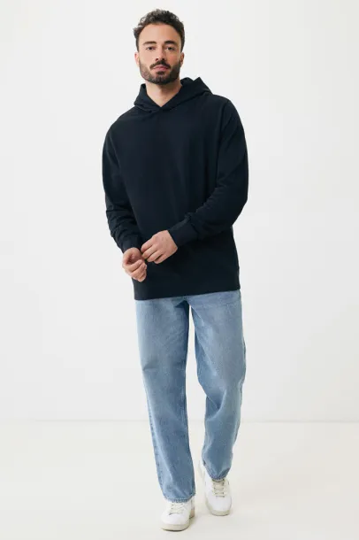 Iqoniq Yengo unisex hoodie od recikliranog pamuka s bočnim džepovima, 280 g/m² - iqoniq Crna 