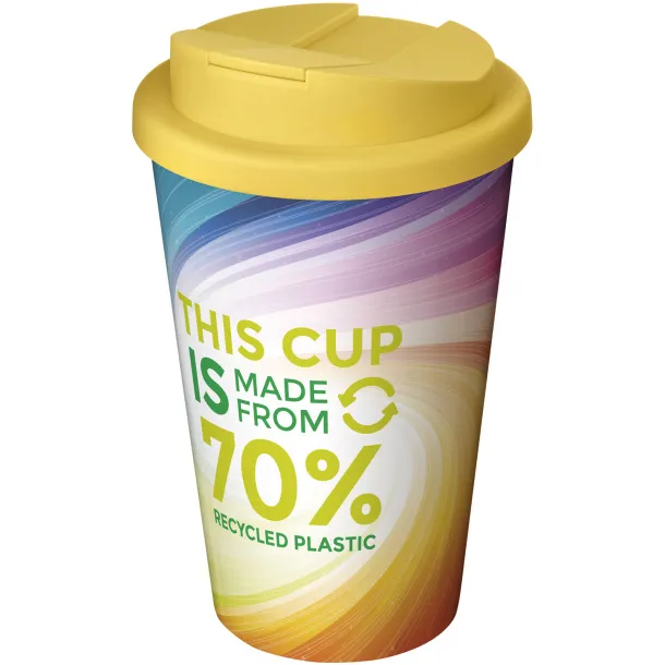 Brite-Americano® Eco 350 ml spill-proof insulated tumbler Yellow