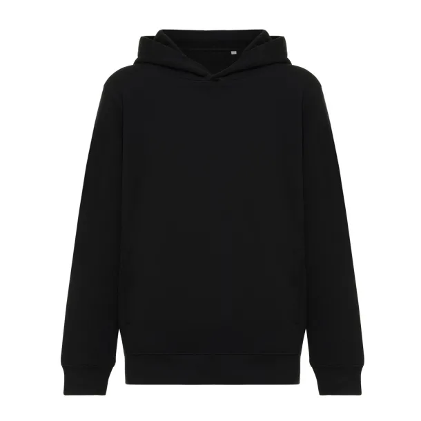 Iqoniq Yengo dječji hoodie od recikliranog pamuka s bičnim džepovima, 280 g/m² - iqoniq Crna 