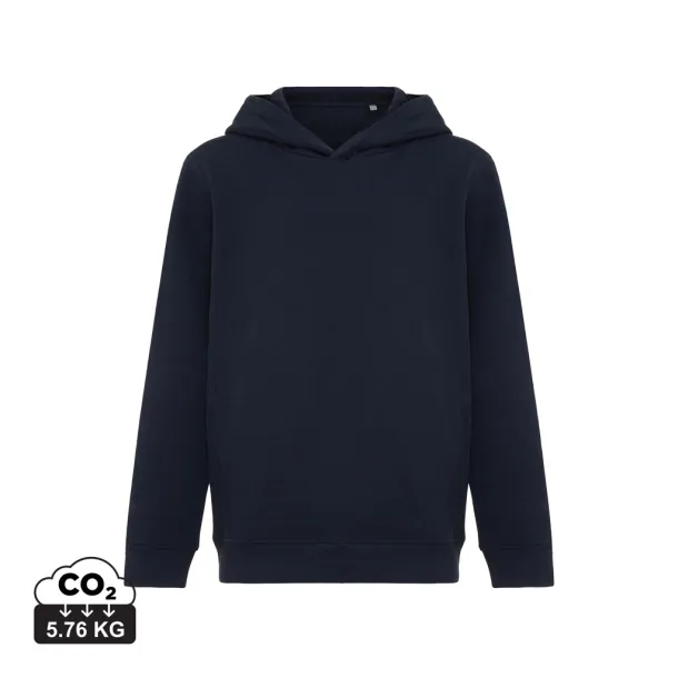 Iqoniq Yengo kids recycled cotton hoodie with sidepockets - iqoniq navy