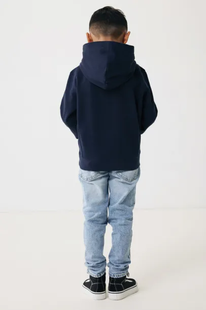 Iqoniq Yengo dječji hoodie od recikliranog pamuka s bičnim džepovima, 280 g/m² - iqoniq blue 