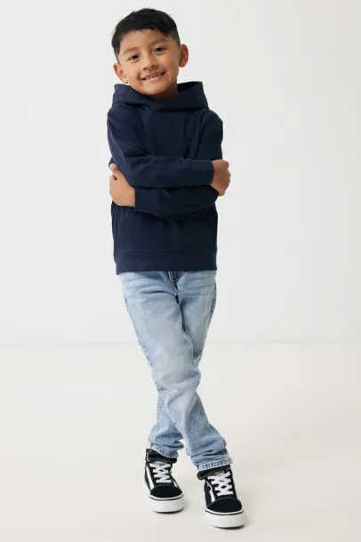 Iqoniq Yengo dječji hoodie od recikliranog pamuka s bičnim džepovima, 280 g/m² - iqoniq blue 