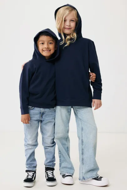 Iqoniq Yengo dječji hoodie od recikliranog pamuka s bičnim džepovima, 280 g/m² - iqoniq blue 