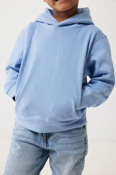 Iqoniq Yengo kids recycled cotton hoodie with sidepockets - iqoniq sky blue