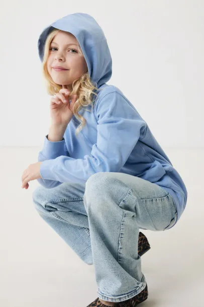 Iqoniq Yengo dječji hoodie od recikliranog pamuka s bičnim džepovima, 280 g/m² - iqoniq blue 