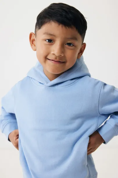 Iqoniq Yengo kids recycled cotton hoodie with sidepockets - iqoniq sky blue
