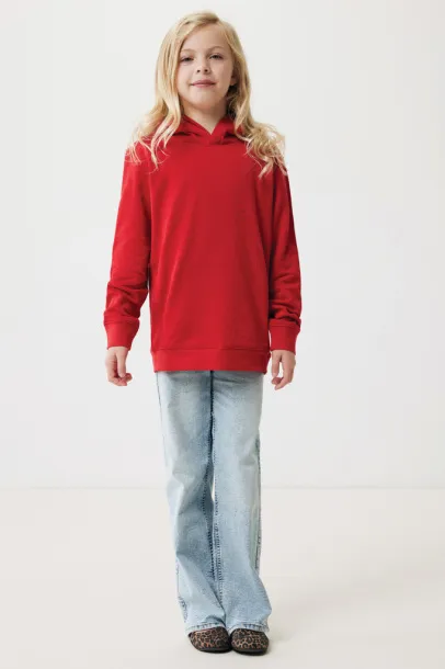 Iqoniq Yengo kids recycled cotton hoodie with sidepockets - iqoniq Crvena