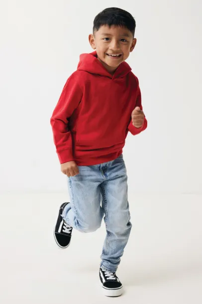 Iqoniq Yengo dječji hoodie od recikliranog pamuka s bičnim džepovima, 280 g/m² - iqoniq Red 