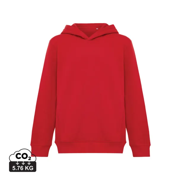 Iqoniq Yengo kids recycled cotton hoodie with sidepockets - iqoniq Crvena