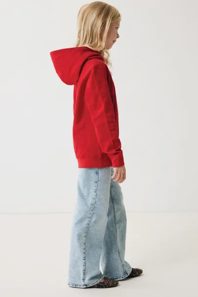 Iqoniq Yengo dječji hoodie od recikliranog pamuka s bičnim džepovima, 280 g/m² - iqoniq Red 