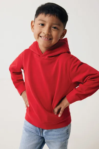 Iqoniq Yengo dječji hoodie od recikliranog pamuka s bičnim džepovima, 280 g/m² - iqoniq Red 