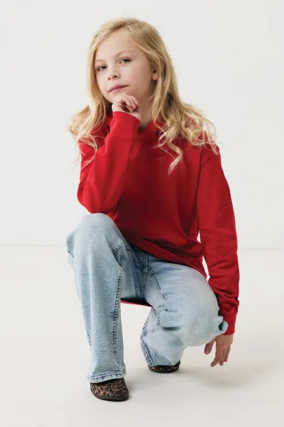 Iqoniq Yengo dječji hoodie od recikliranog pamuka s bičnim džepovima, 280 g/m² - iqoniq Red 