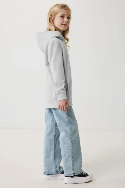 Iqoniq Yengo dječji hoodie od recikliranog pamuka s bičnim džepovima, 280 g/m² - iqoniq grey 