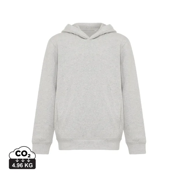 Iqoniq Yengo dječji hoodie od recikliranog pamuka s bičnim džepovima, 280 g/m² - iqoniq light heather grey
