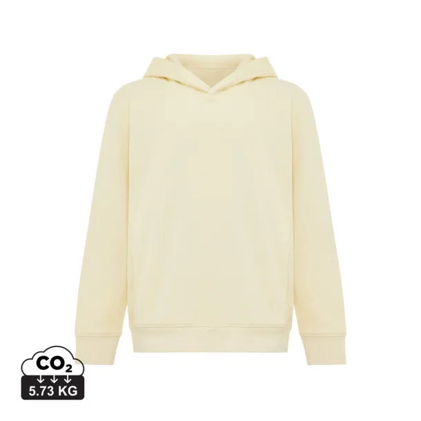 Iqoniq Yengo dječji hoodie od recikliranog pamuka s bičnim džepovima, 280 g/m² - iqoniq cream yellow 