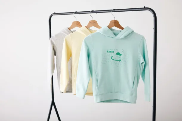 Iqoniq Yengo dječji hoodie od recikliranog pamuka s bičnim džepovima, 280 g/m² - iqoniq crushed mint 