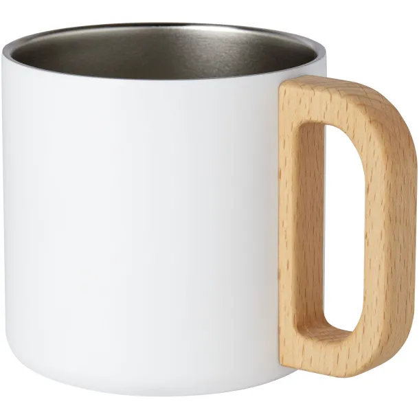 Bjorn 360 ml RCS certified recycled stainless steel mug with copper vacuum insulation - Seasons White