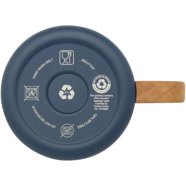 Bjorn 360 ml RCS certified recycled stainless steel mug with copper vacuum insulation - Seasons Dark blue