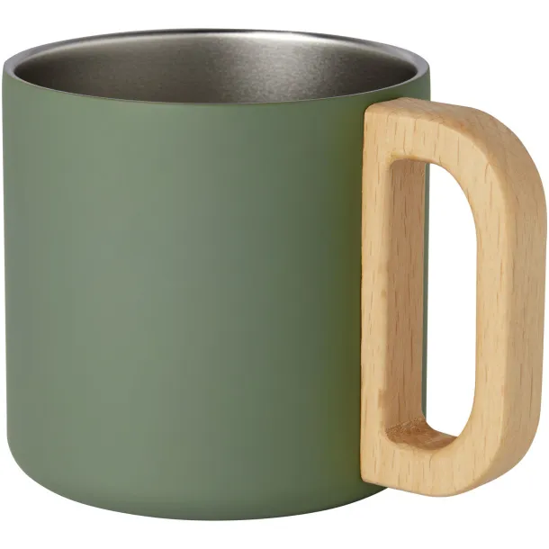 Bjorn 360 ml RCS certified recycled stainless steel mug with copper vacuum insulation - Seasons Heather green