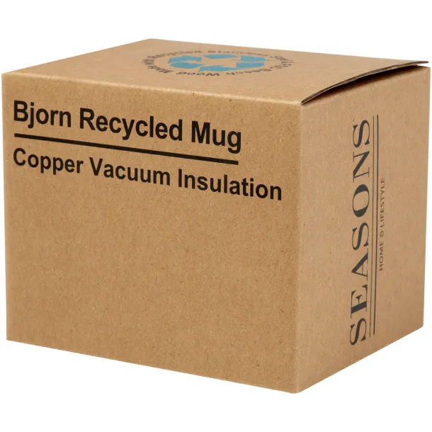 Bjorn 360 ml RCS certified recycled stainless steel mug with copper vacuum insulation - Seasons Crna