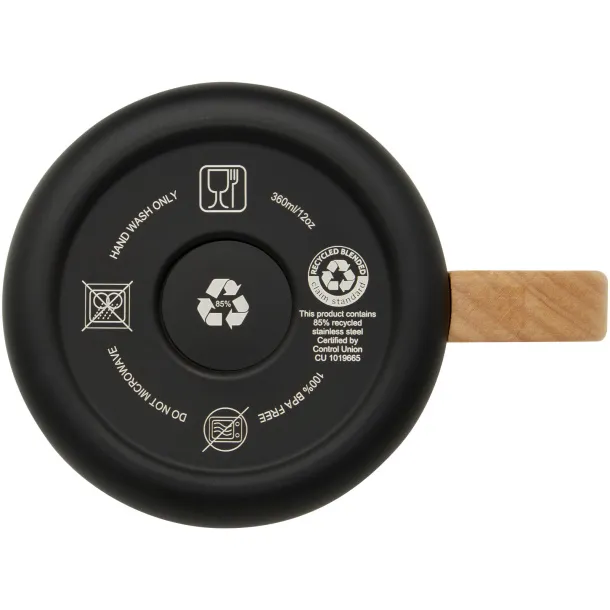 Bjorn šalica od RCS dertificiranog recikliranog nehrđajućeg čelika, 360 ml - Seasons Crna