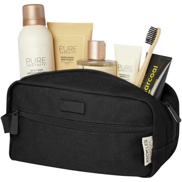 Joey GRS recycled canvas travel accessory pouch bag 3.5L Solid black