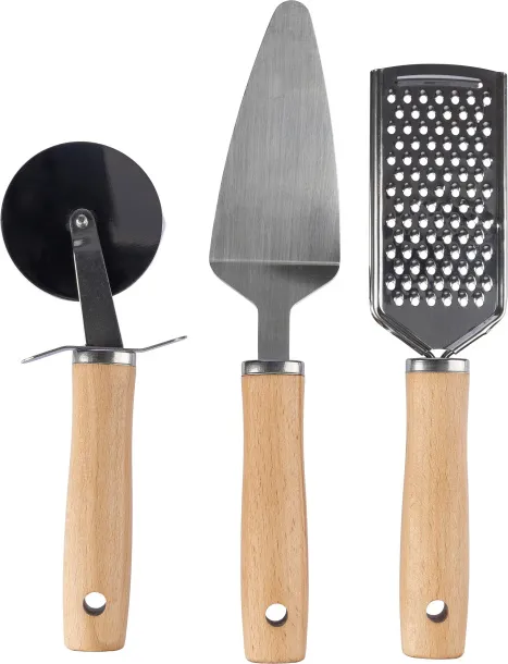 Sylvan Metal and wooden kitchen tool set  brown