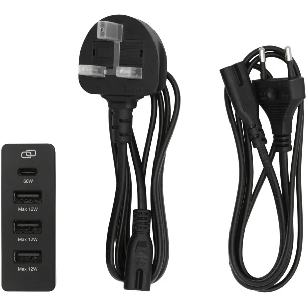 ADAPT PD električna stanica od reciklirane plastike, 72 W - Tekiō® Solid black