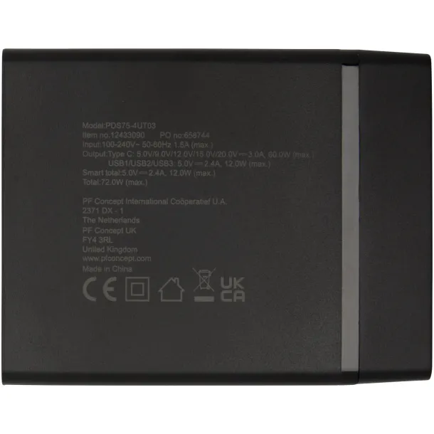 ADAPT PD električna stanica od reciklirane plastike, 72 W - Tekiō® Solid black