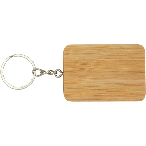 Reel 6-in-1 retractable bamboo key ring charging cable Natural
