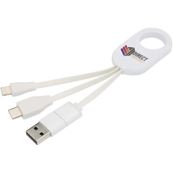 Troop 4u1 kabel za punjenje od reciklirane plastike Bijela