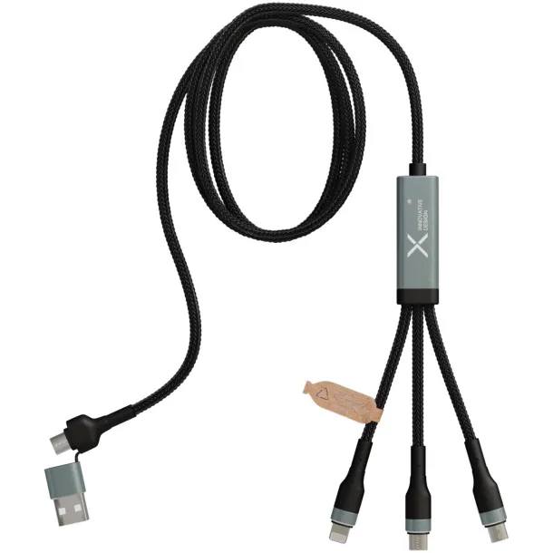 SCX.design C53 100W 5-in-1 rPET ultra fast charging cable - SCX.design Gun metal