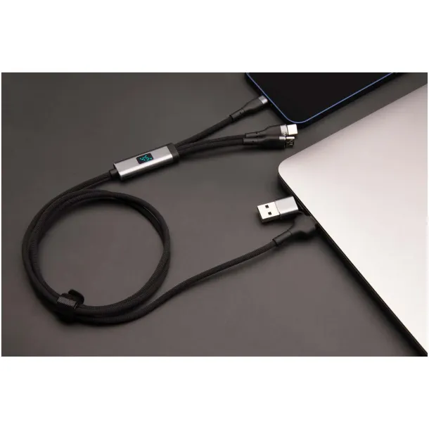 SCX.design C53 100W 5-in-1 rPET ultra fast charging cable - SCX.design Gun metal
