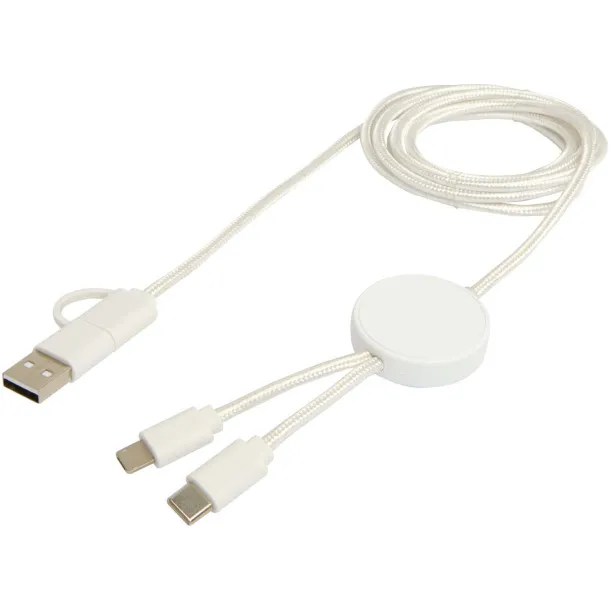 Citala 5-in-1 recycled plastic 150 cm data sync and 27W fast charge cable White