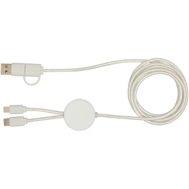 Citala 5-in-1 recycled plastic 150 cm data sync and 27W fast charge cable White