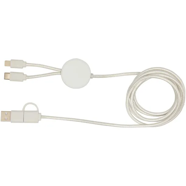 Citala 5-in-1 recycled plastic 150 cm data sync and 27W fast charge cable White